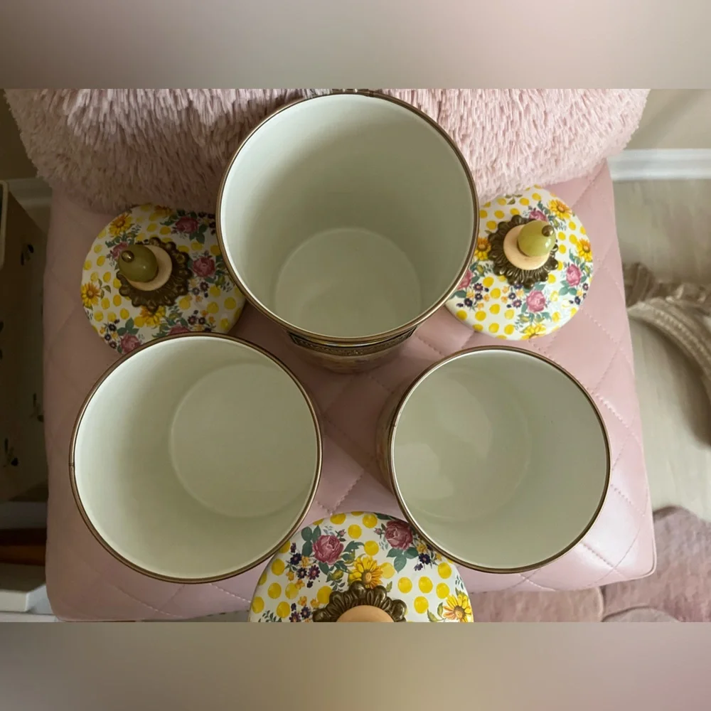 Mackenzie-Childs Retired NWT Buttercup Canister Set Small,Medium,Large 💕 - Picture 8 of 10